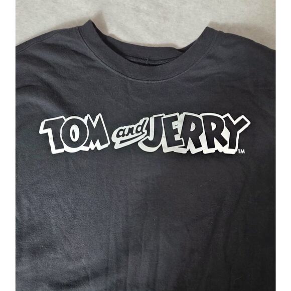 Retro Tom and Jerry Crew Neck Long Sleeve Pullover Sweatshirt Adult XL Black - Picture 7 of 9